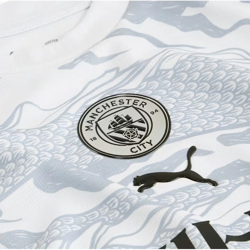 Jersey Playera Puma Del Manchester City Prematch Para Niños Blanco 5 Años