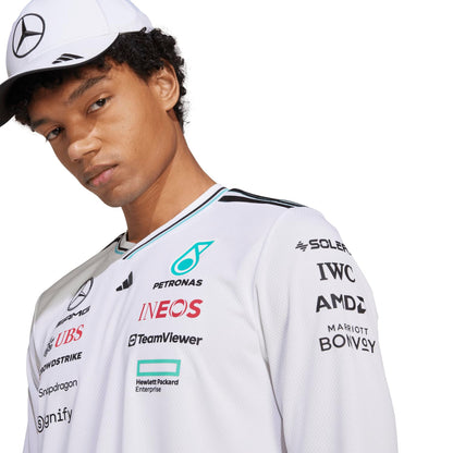 adidas Jersey Playera Mercedes - AMG Petronas F1 Team Driver DE Manga Larga VERSIÓN Profesional Talla Adulto Mediano (M)