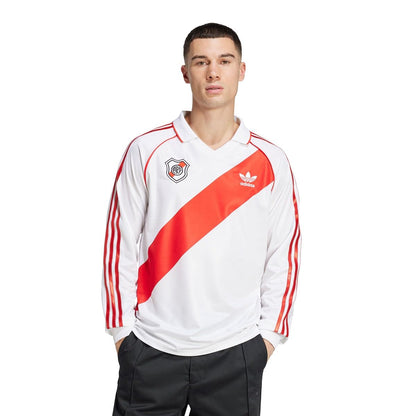 adidas Jersey de Fútbol para Hombre, Manga Larga, River Plate 94 Retro, 100% Poliéster, Clásico, IV7546, Blanco