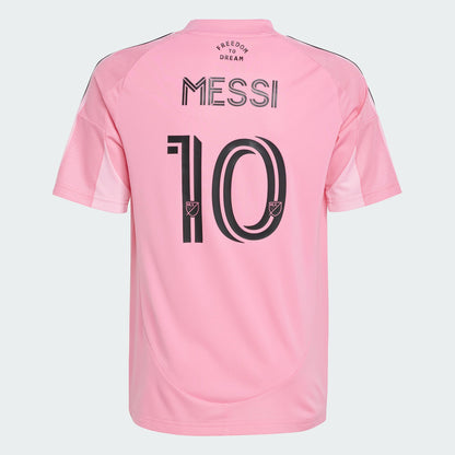 adidas Jersey Playera Inter de Miami de Local para Niños Unisex con Numero Y Nombre de Messi Color Rosa