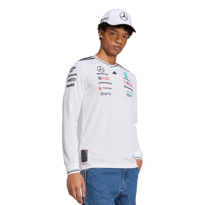 adidas Jersey Playera Mercedes - AMG Petronas F1 Team Driver DE Manga Larga VERSIÓN Profesional Talla Adulto Mediano (M)