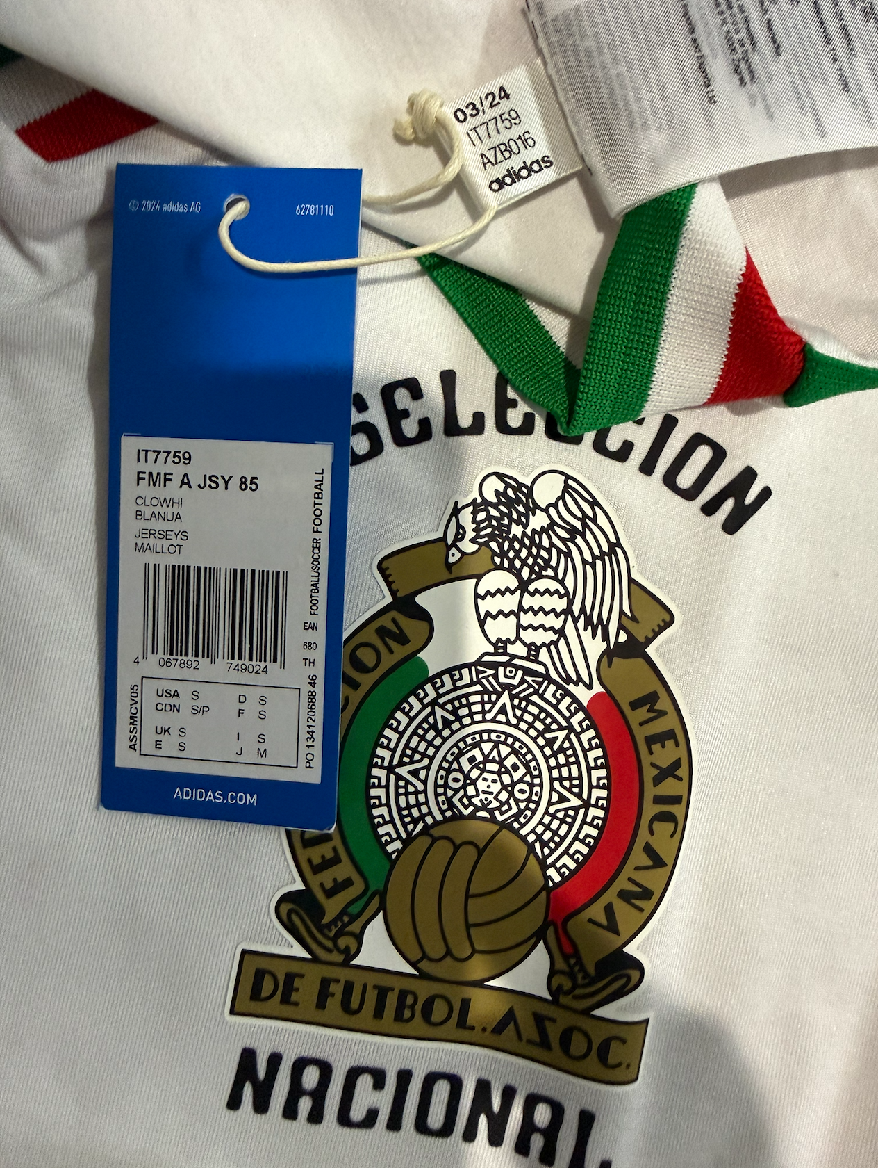 Jersey Playera Adidas Retro de 1985 de la selección de México