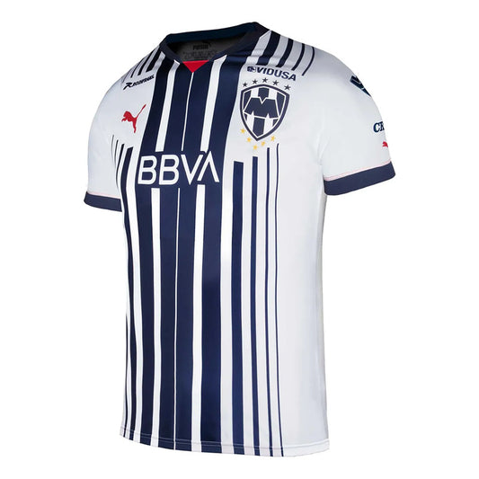 Jersey Playera Puma De Monterrey De Local  Para Niños 22-23 Blanco Grande (l) 12-13
