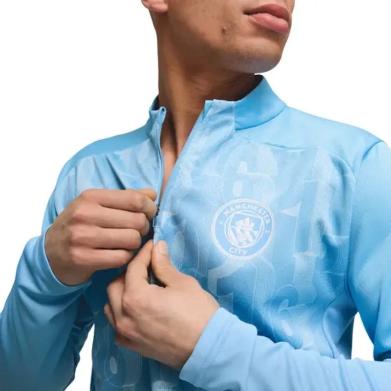 Sudadera Puma Del Manchester City Prematch Zip Top Team Azul Claro Extra Grande (xl)