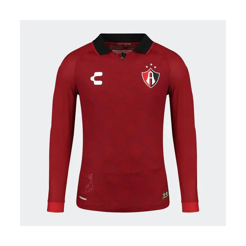 Jersey Playera Charly Atlas Visita Manga Larga No Sponsor Rojinegro Grande