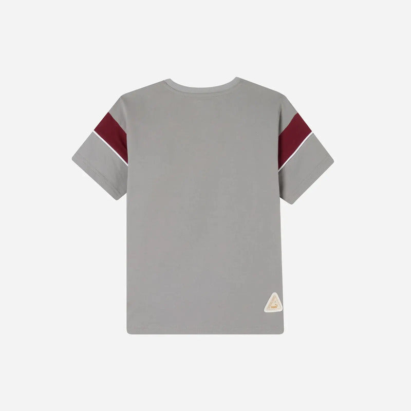 Playera Puma Del Milan Para Niños Modelo Archive Colection Gris Lisa Pequeño