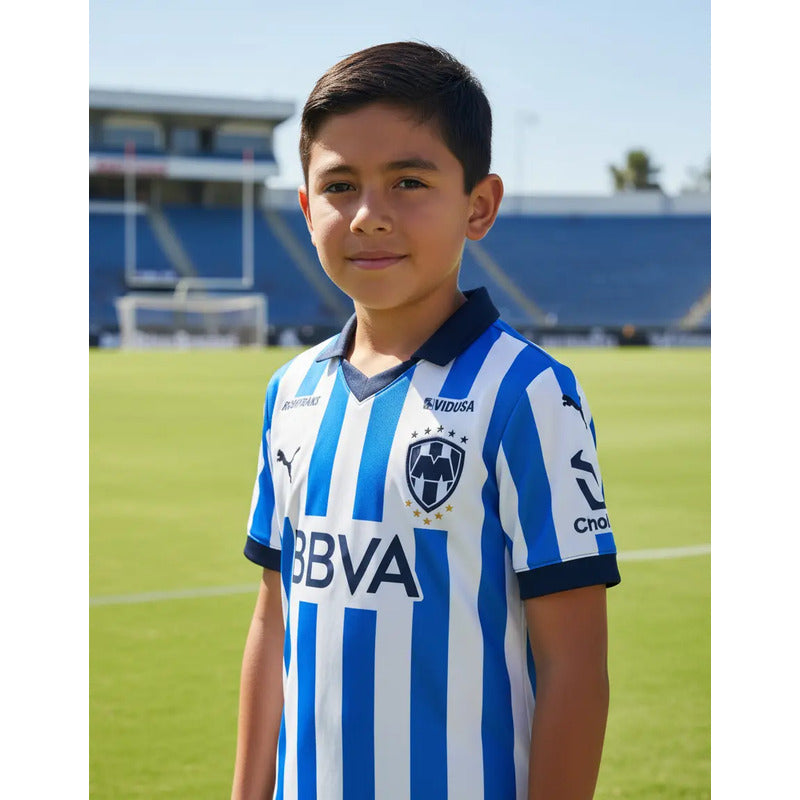 Jersey Playera Rayados De Monterrey Para Niños De Local 2025