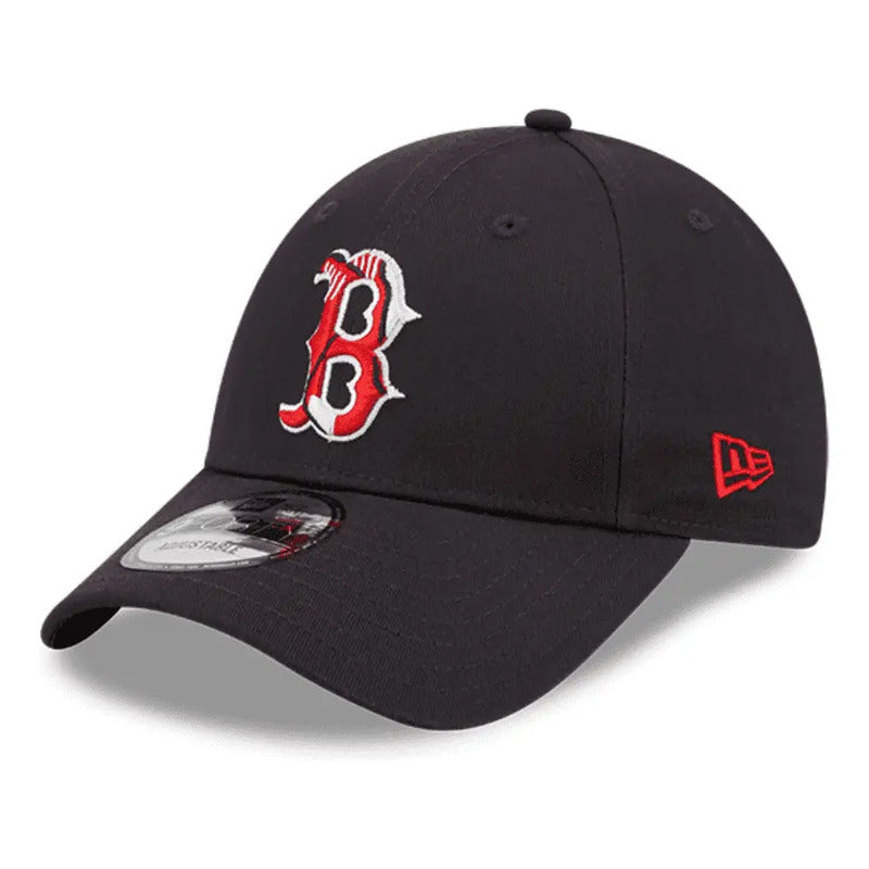 Gorra Cachucha New Era De Boston Red Sox Medias Rojas Azul Marino Unitalla (correa Ajustable)