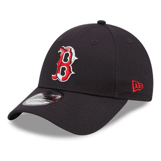 Gorra Cachucha New Era De Boston Red Sox Medias Rojas Azul Marino Unitalla (correa Ajustable)