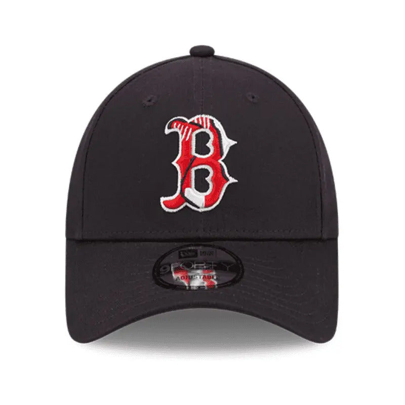 Gorra Cachucha New Era De Boston Red Sox Medias Rojas Azul Marino Unitalla (correa Ajustable)