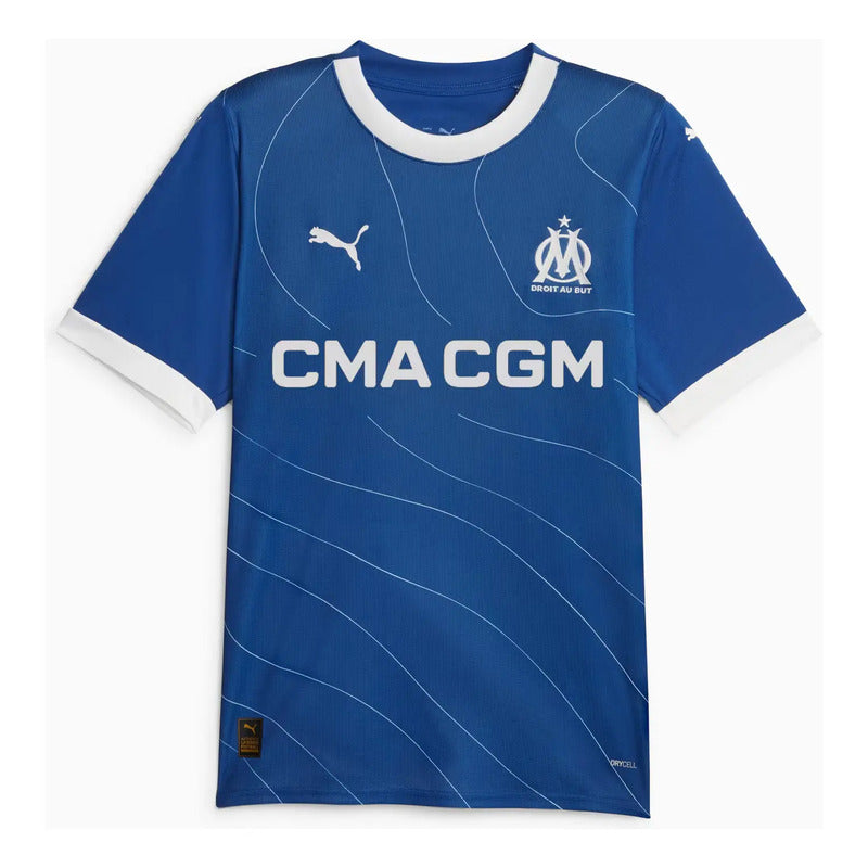 Jersey Playera Puma Del Marsella Para Niños De Visitante Azul Lisa Grande (l)