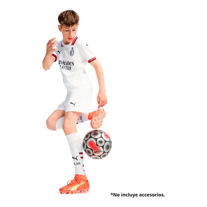 Jersey Playera Puma Del Milan Para Niños Unisex Visitante. Blanco (s)9-10 Años