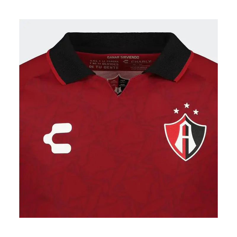 Jersey Playera Charly Atlas Visita Manga Larga No Sponsor Rojinegro Grande
