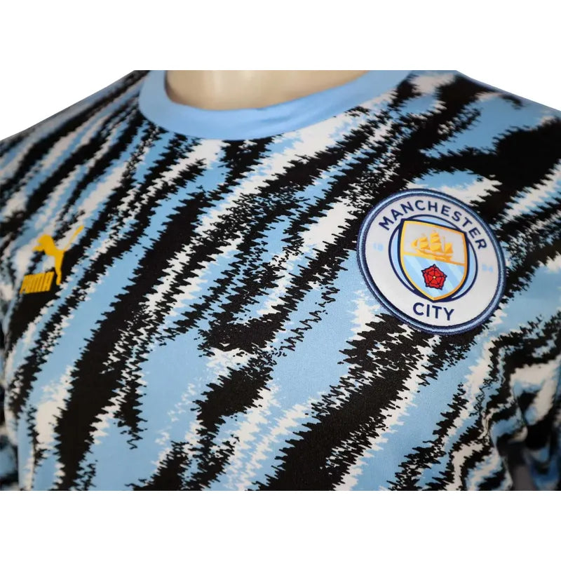 Jersey Playera Puma Del Manchester City Iconic Graphic Tee Azul Acero Mediana