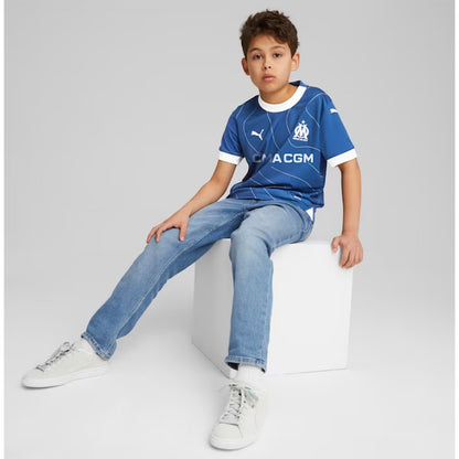 Jersey Playera Puma Del Marsella Para Niños De Visitante Azul Lisa Grande (l)