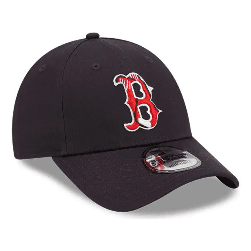 Gorra Cachucha New Era De Boston Red Sox Medias Rojas Azul Marino Unitalla (correa Ajustable)