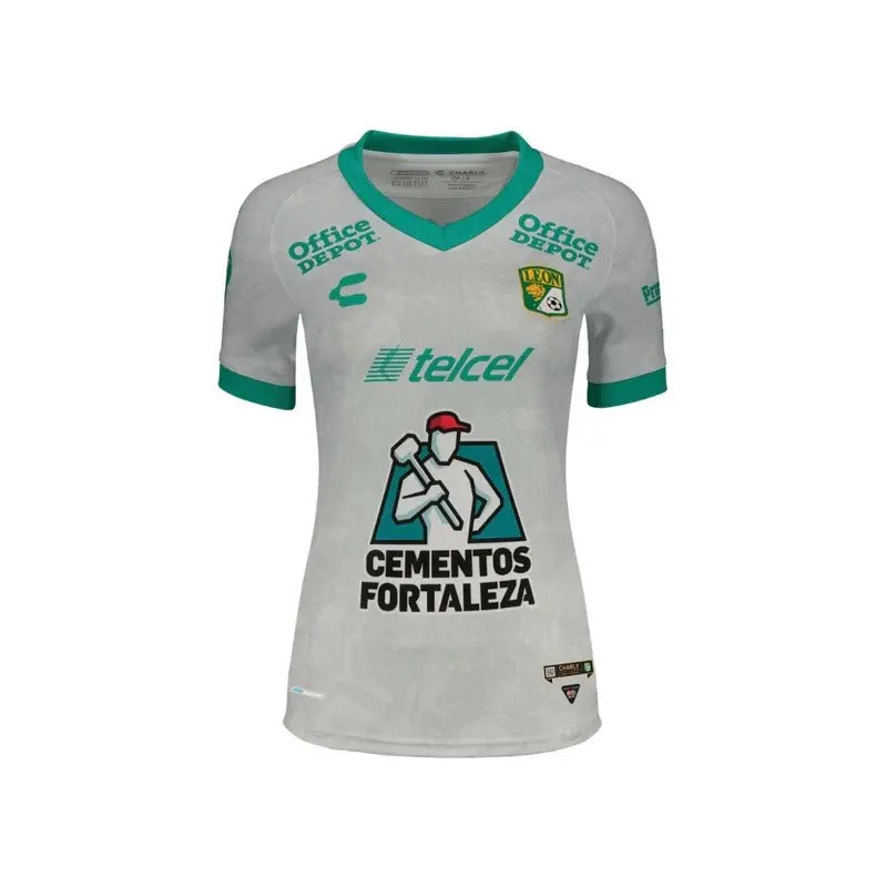 Jersey Charly Del Leon De Visitante  Para Dama Mujer Gris Pequeño (s)