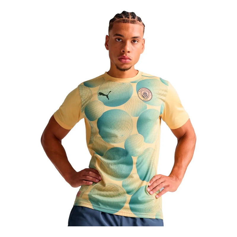 Jersey Playera Manchester City Prematch Jersey Man City Os Amarillo Logo S