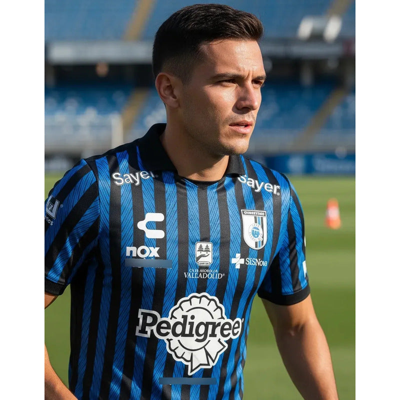 Jersey Playera Charly Del  Queretaro De Local Azul Lisa Extra Grande