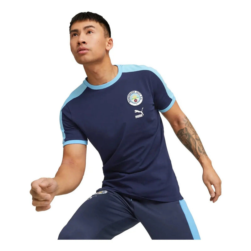 Playera Puma Del Manchester City Heritage T7 Navy Blue