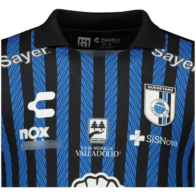 Jersey Playera Charly Del  Queretaro De Local Azul Lisa Extra Grande