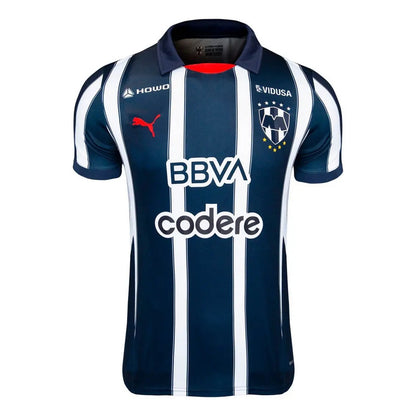 Jersey Playera Puma Rayados Monterrey Version Jugador 2025 Azul Marino Rayas Extra Grande