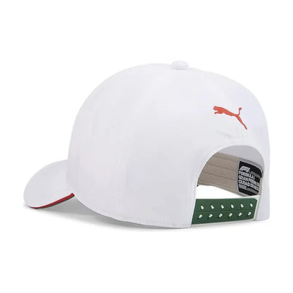 Gorra Puma Gran Premio De México Visera Curva Adultos Blanco Unitalla (correa Ajustable)