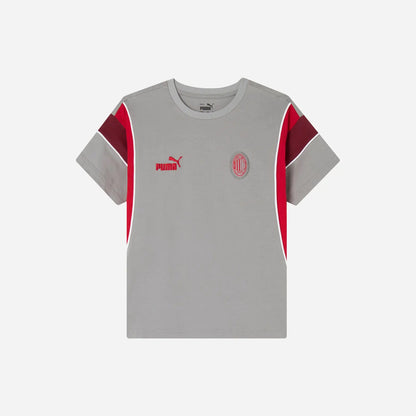 Playera Puma Del Milan Para Niños Modelo Archive Colection Gris Lisa Pequeño