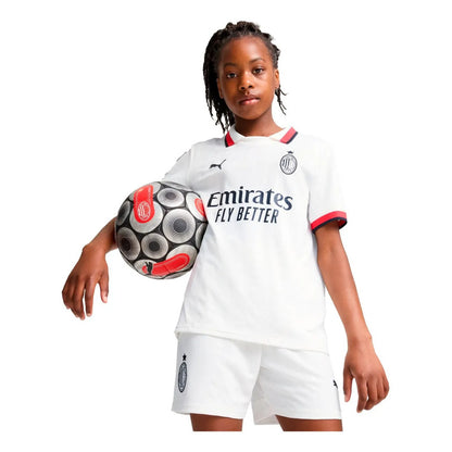 Jersey Playera Puma Del Milan Para Niños Unisex Visitante. Blanco (l) 13-14 Años