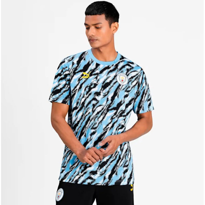 Jersey Playera Puma Del Manchester City Iconic Graphic Tee Azul Acero Mediana