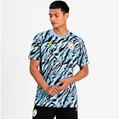 Jersey Playera Puma Del Manchester City Iconic Graphic Tee Azul Acero Mediana