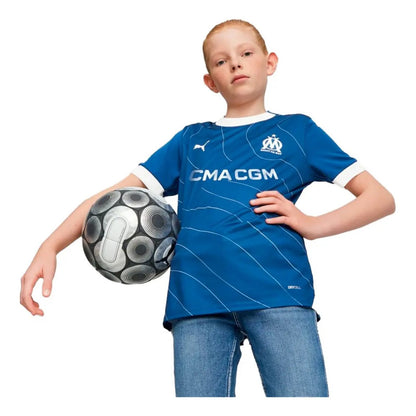 Jersey Playera Puma Del Marsella Para Niños De Visitante Azul Lisa Grande (l)