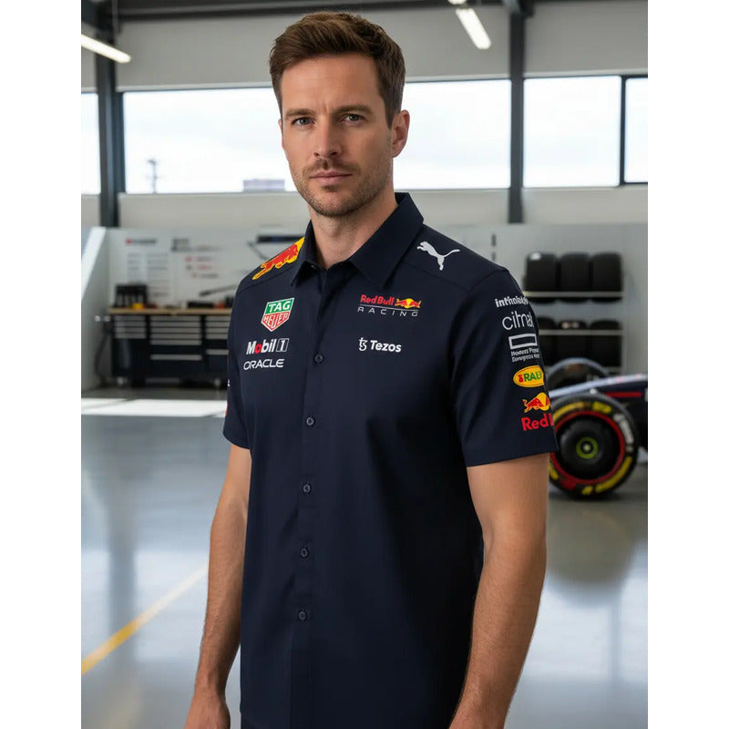Jersey Playera Puma Polo F1 Red Bull Formula Uno F1 Botones