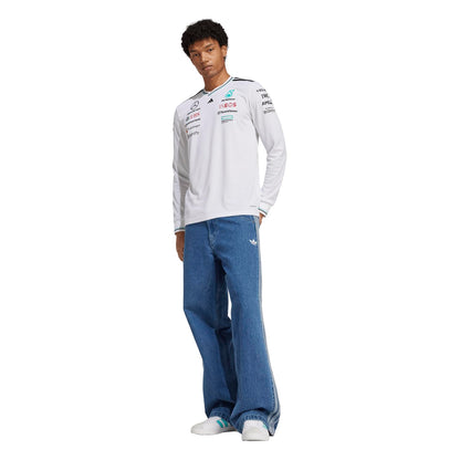 adidas Jersey Playera Mercedes - AMG Petronas F1 Team Driver DE Manga Larga VERSIÓN Profesional Talla Adulto Mediano (M)
