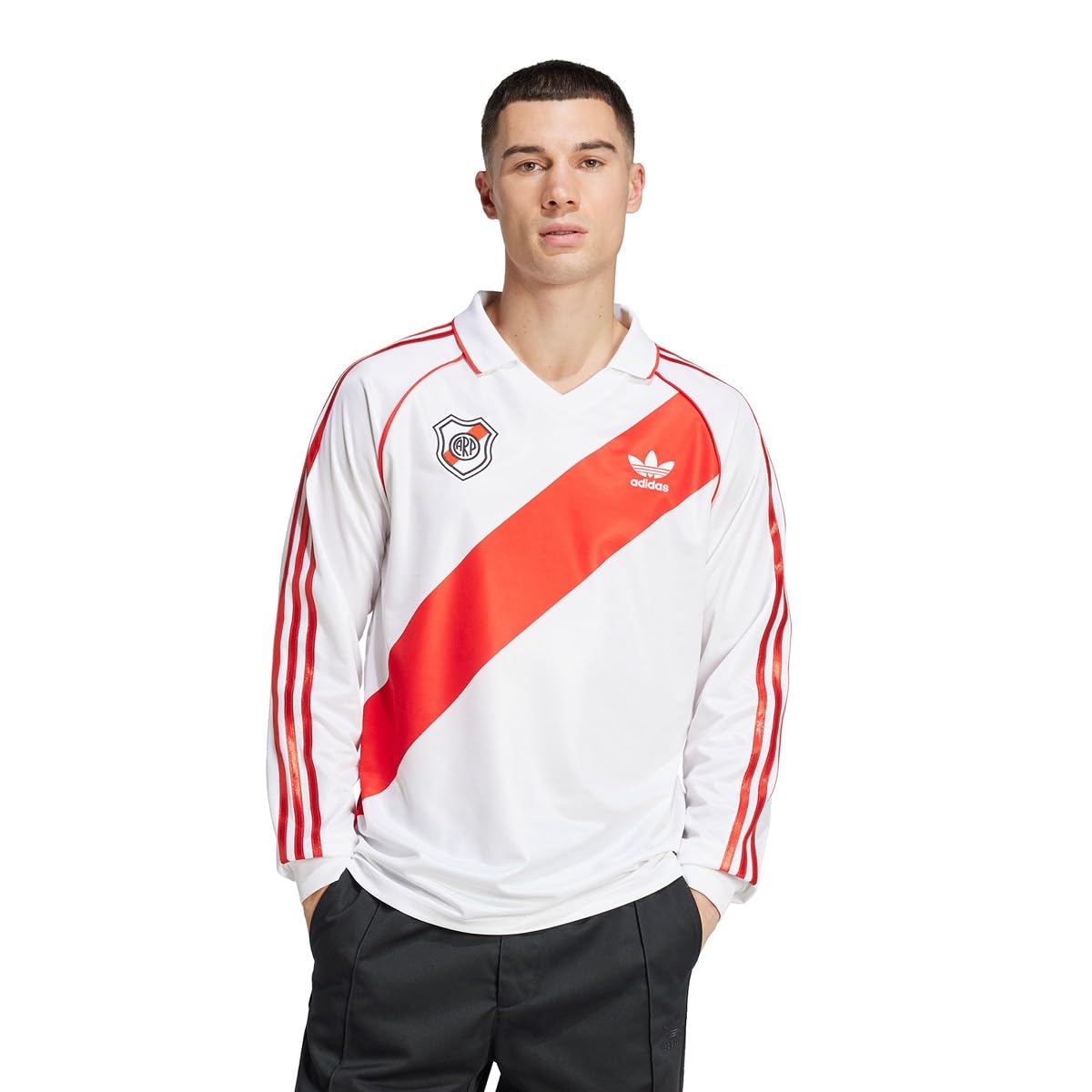 adidas Jersey de Fútbol para Hombre, Manga Larga, River Plate 94 Retro, 100% Poliéster, Clásico, IV7546, Blanco
